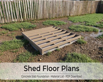10x10 Shed Base Plan PDF | Small Shed Floor Plans | DIY Concrete Slab Foundation | Backyard Storage Shed Blueprint