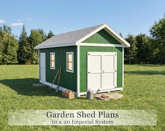 Gable Shed Plans | 10x20 DIY Backyard Storage Blueprint | PDF Download