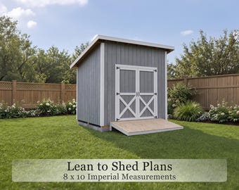 Lean-To Shed Plans | 8x10 DIY Backyard Storage PDF (Cut List Included)