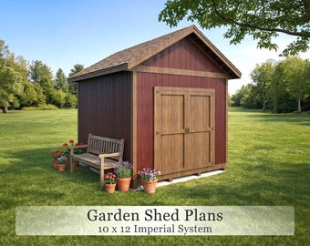10x12 Gable Shed Plans, DIY Storage Building Blueprints (PDF Download)