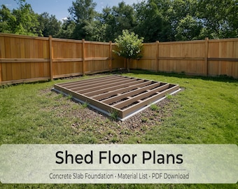 12x12 Shed Floor Plan PDF | Square Shed Base Blueprint | Concrete Slab Foundation Plans | DIY Backyard Shed Guide