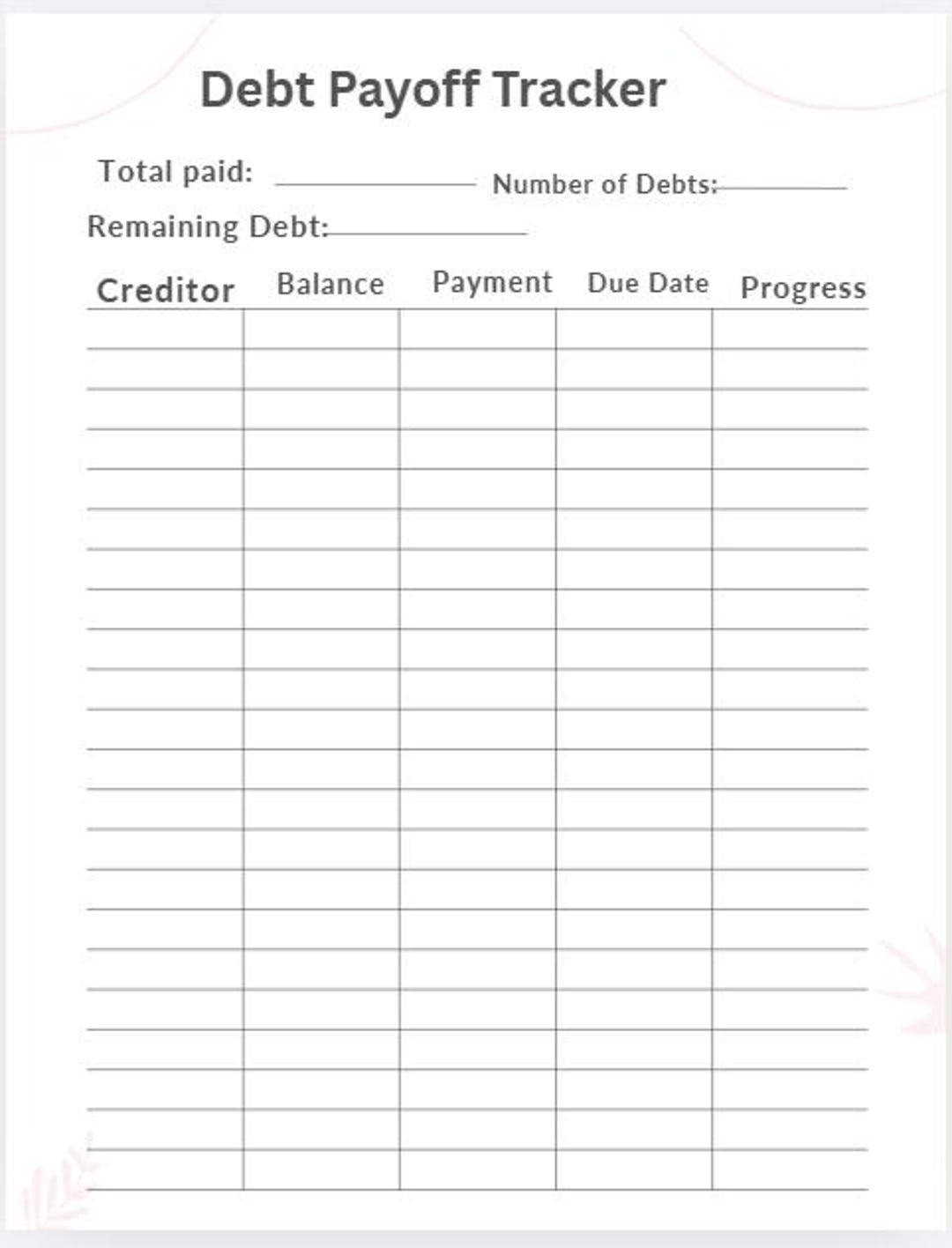 Debt Checklist.pdf Debt Tracker Printable Bundle | Debt Payoff Tracker | Debt Snowball ...