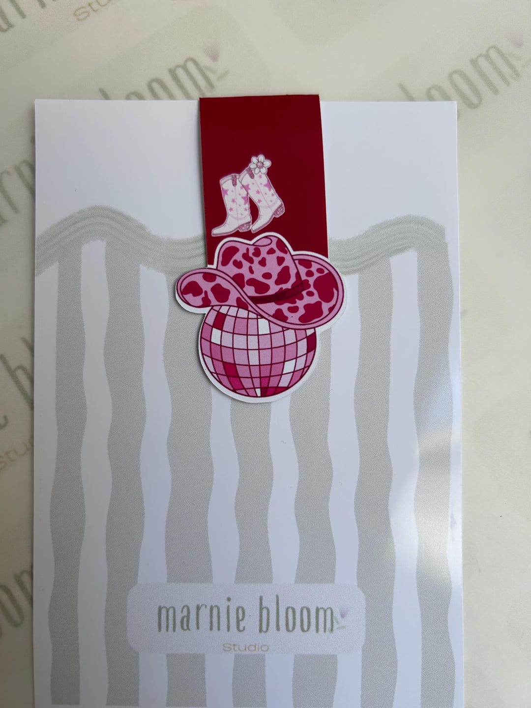 Cowgirl Disco Magnetic Bookmark | Pink Cowgirl Bookmark | Western ...