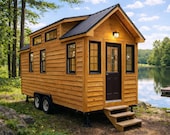 Modern Tiny House Plans, Mobile Trailer Blueprint PDF, DIY Cabin Design (Digital Download)
