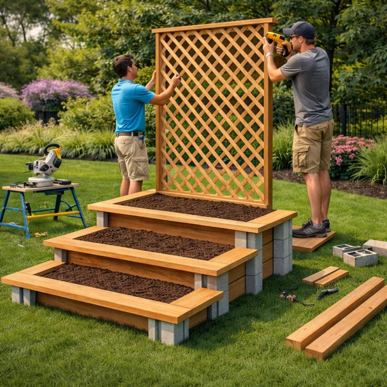 3 Tier Raised Garden Bed, DIY Planter Box Build, Woodworking Garden PDF ...