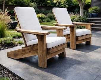 Silla Adirondack moderna, planos sencillos para sillas de exterior (hágalo usted mismo), PDF de carpintería fácil