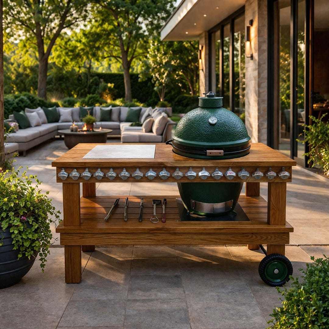 Big Green Egg Table Plans, DIY Grill Cart, Outdoor Kitchen Wood PDF - Etsy