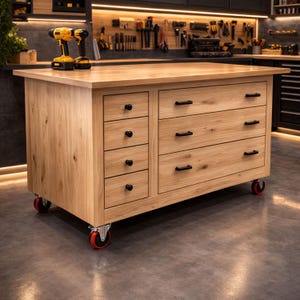 Planos de banco de trabajo compacto con ruedas, proyecto de carpintería, construcción fácil para principiantes (PDF)