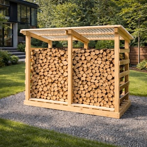 Modern Firewood Shed Plan: Lean To Wood Storage (PDF Download)