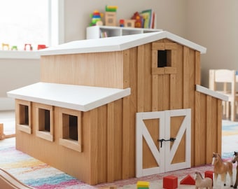 Planos para casa de muñecas rústica estilo granja, planos de carpintería (descarga en PDF)