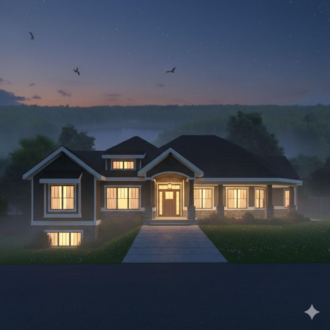 American Farmhouse Blueprint, 3 Bedroom Gable Ranch, Barndominium Floor ...