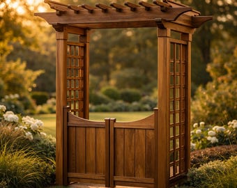 Planos para pérgola de jardín, pérgola de entrada con enrejado para bricolaje, pérgola de madera en formato PDF