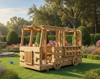 Plano de casa de juegos de madera para construir un camión de bomberos (DIY), ideal para principiantes (Planos en PDF)
