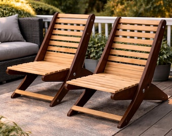 Planos de sillas plegables de madera contrachapada para patio, planos de carpintería para muebles de exterior (PDF/DWG)
