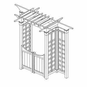 Wooden garden gate arbor plan with trellis entry design