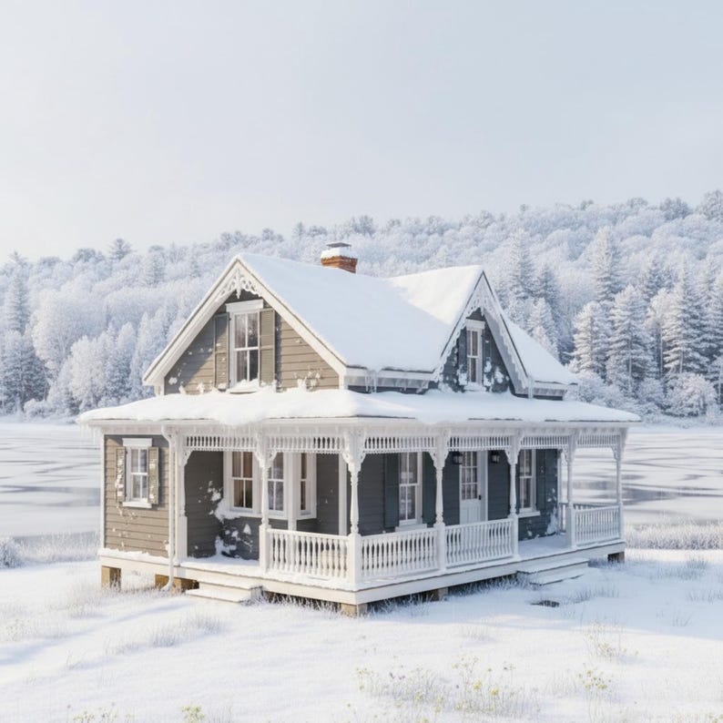 Rustic Farmhouse Blueprint, 4 Bedroom Gable Ranch, Barndominium Floor ...