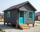 Modern 160 Square Foot Cabin Plan, Backyard Studio ADU (PDF Blueprint)