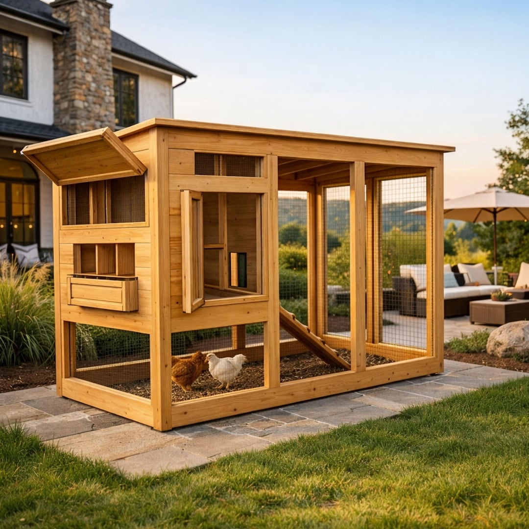 Chicken Coop Plans PDF Instant Download, DIY Backyard Hen House Poultry ...