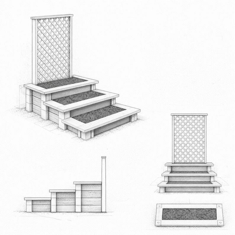 3 Tier Raised Garden Bed, DIY Planter Box Build, Woodworking Garden PDF ...