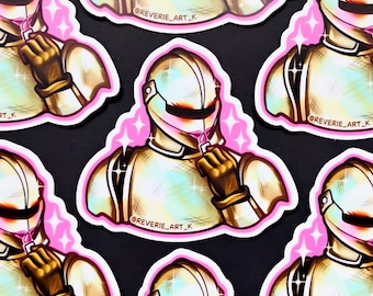 Glamorous Knight Medieval Vinyl Sticker | Funny Sticker | Original Artwork