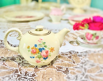 Vintage Floral Ceramic Teapot