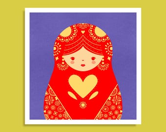 Matryoshka Printable Wall Art, Colorful Digital Download Print | 2 sizes included
