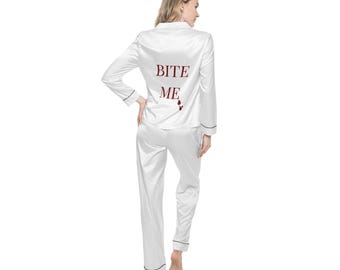 Pijama de satén BITE ME | Conjunto de pijama para mujer