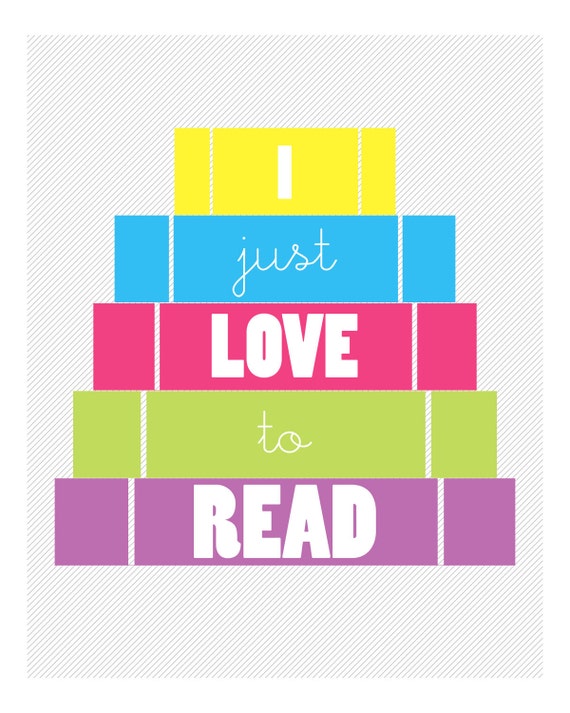 Items similar to I just love to read wall art print on Etsy