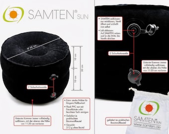 Leichtes aufblasbares Meditationskissen – nur 312 g | Reise-Yogakissen für Meditation, Retreat & Bodensitz | SAMTEN, seit 2004