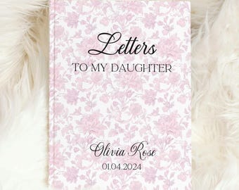Letters to My Daughter Journal, Personalized Name Memory Book, Custom French Toile Keepsake Notebook, Baby Girl Shower Gift for New Mom