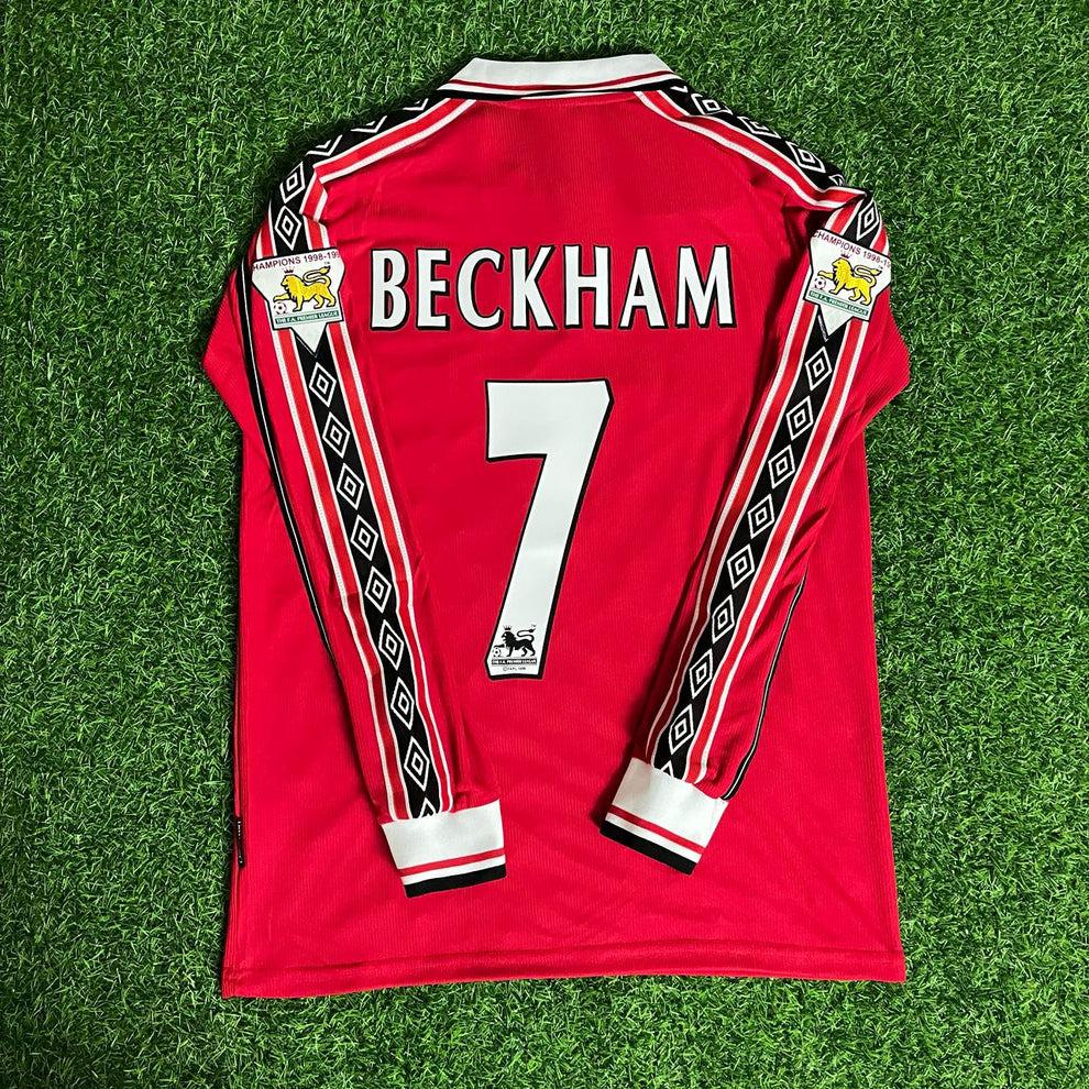 Maillot Vintage Manchester United – David Beckham N°7, 1998, Umbro, Taille XL
