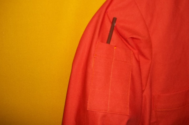 Custom Made Orange Heavy Cotton Chef Coat. Has Six Pocket 2 - Etsy