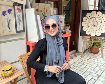 Premium jersey instant hijab - met ingebouwde onderkap - gemakkelijk te dragen, premium zachte stof