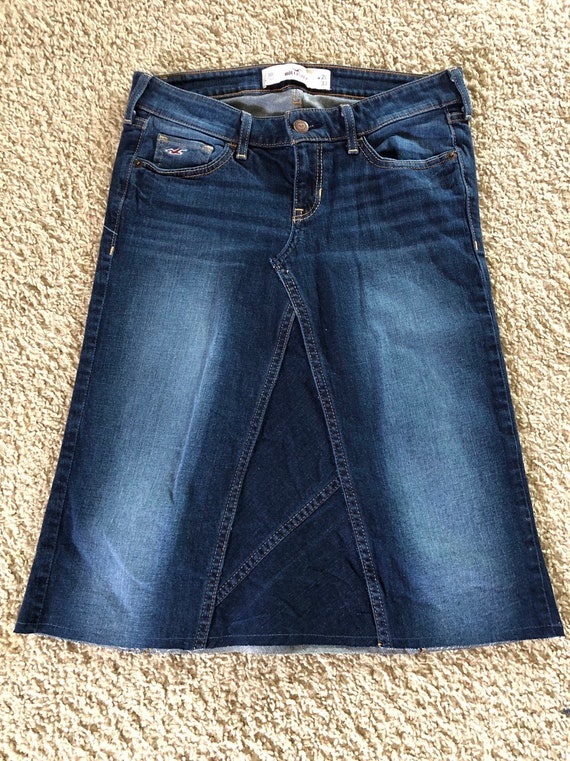 RTS Hollister Teen ladies Size 3 Knee Length Denim Jean Skirt. FREE SHIPPING Etsy Canada