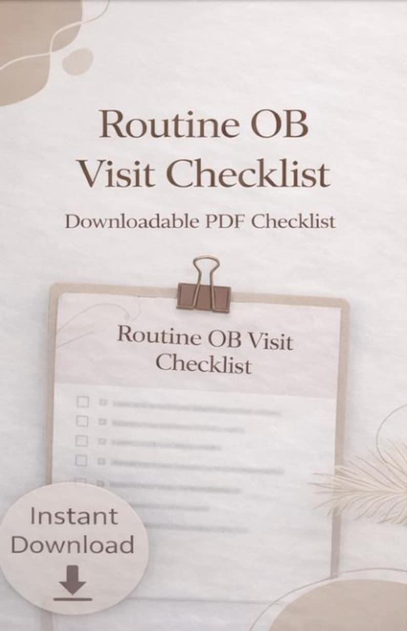 Prenatal OB Visit Checklist Printable | Pregnancy Appointment Questions ...