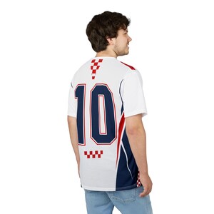 Croatia Football Shirt, Hrvatska Checkerboard Soccer Tee, Croatian Fan Jersey Style T-Shirt image 9