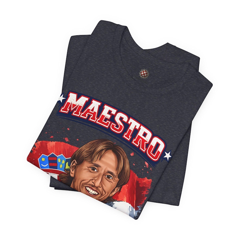 Maestro Croatia T-Shirt, Checkered Football Fan Shirt, Croatian Soccer Graphic Tee image 6