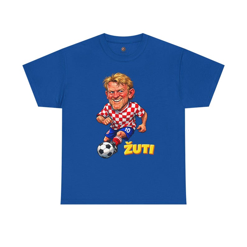 Croatian Football Legend Prosinecki Graphic Tee, Retro Soccer Caricature Shirt image 2