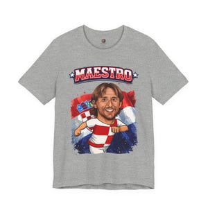 Maestro Croatia T-Shirt, Checkered Football Fan Shirt, Croatian Soccer Graphic Tee image 1