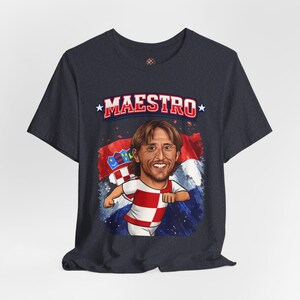 Maestro Croatia T-Shirt, Checkered Football Fan Shirt, Croatian Soccer Graphic Tee image 9