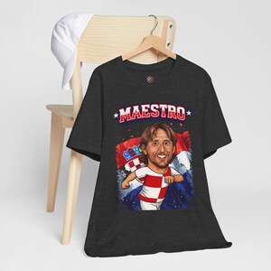 Maestro Croatia T-Shirt, Checkered Football Fan Shirt, Croatian Soccer Graphic Tee image 14