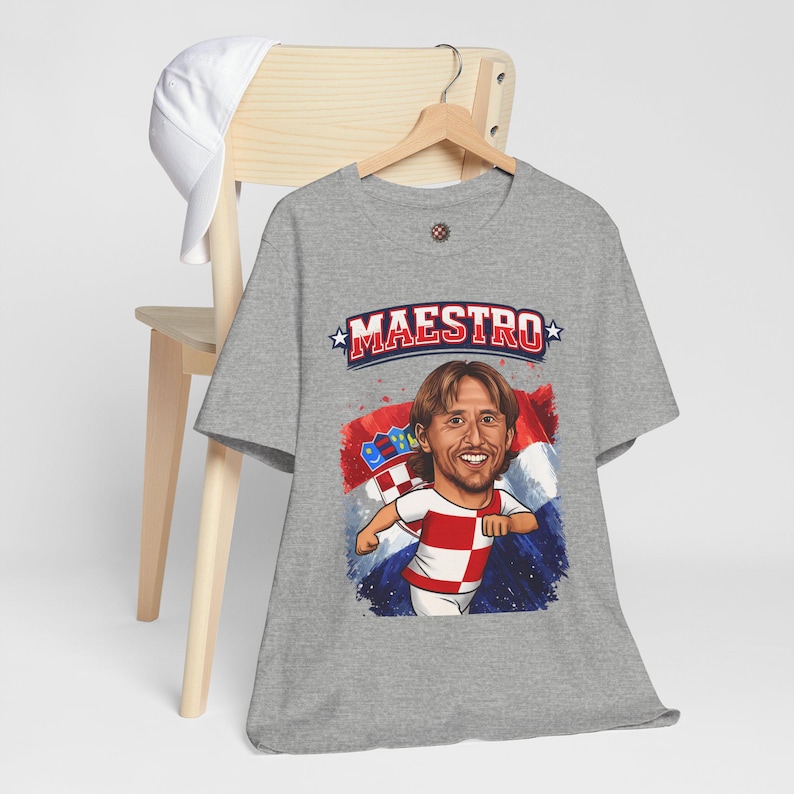 Maestro Croatia T-Shirt, Checkered Football Fan Shirt, Croatian Soccer Graphic Tee image 13