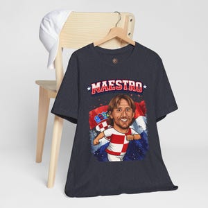 Maestro Croatia T-Shirt, Checkered Football Fan Shirt, Croatian Soccer Graphic Tee image 15
