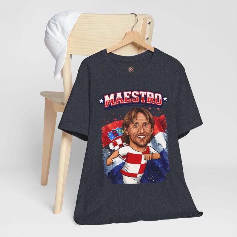 Maestro Croatia T-Shirt, Checkered Football Fan Shirt, Croatian Soccer Graphic Tee image 15