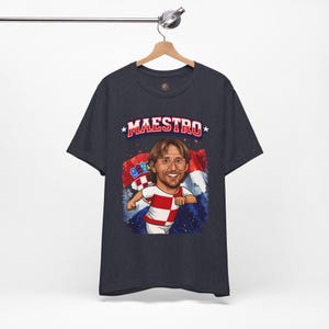 Maestro Croatia T-Shirt, Checkered Football Fan Shirt, Croatian Soccer Graphic Tee image 12