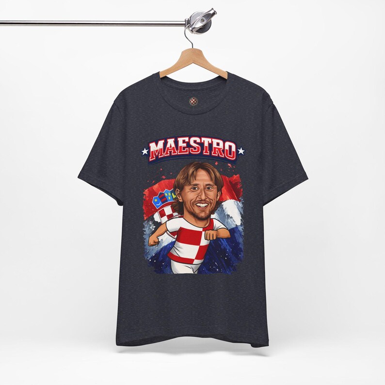 Maestro Croatia T-Shirt, Checkered Football Fan Shirt, Croatian Soccer Graphic Tee image 12