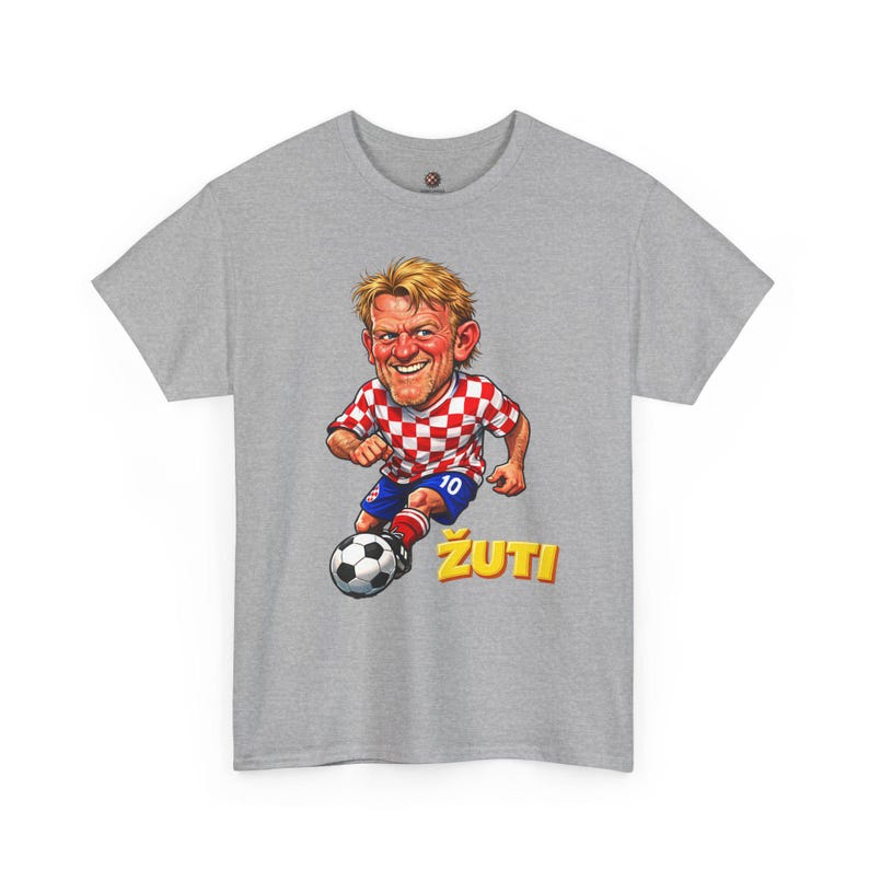 Croatian Football Legend Prosinecki Graphic Tee, Retro Soccer Caricature Shirt image 7