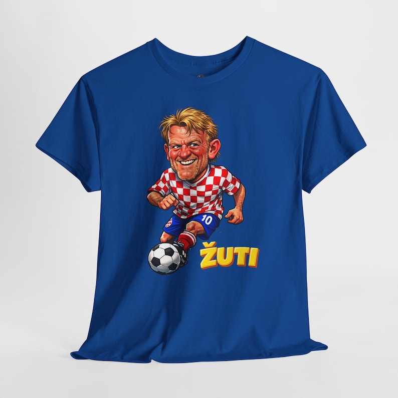 Croatian Football Legend Prosinecki Graphic Tee, Retro Soccer Caricature Shirt image 14