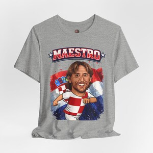 Maestro Croatia T-Shirt, Checkered Football Fan Shirt, Croatian Soccer Graphic Tee image 7