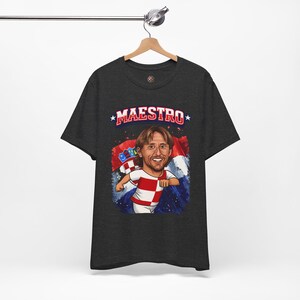 Maestro Croatia T-Shirt, Checkered Football Fan Shirt, Croatian Soccer Graphic Tee image 11